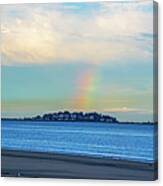 Rainbow Over Nahant From Revere Beach Revere Ma #2 Canvas Print