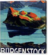 Switzerland Vintage Travel Poster Restored #4 Canvas Print