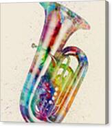 Tuba Abstract Watercolor #2 Canvas Print
