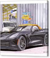2014 Corvette And Man Cave Garage Canvas Print