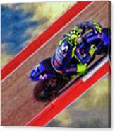2018 Motogp Valentino Rossi Sky Track Canvas Print