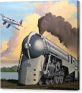 20th Century Limited And Plane Canvas Print