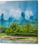 Karst Mountains And Lijiang River Scenery #24 Canvas Print