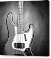 289.1834 Fender 1965 Jazz Bass Black And White #2891834 Canvas Print