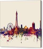 Blackpool England Skyline #3 Canvas Print