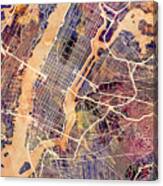 New York City Street Map #3 Canvas Print