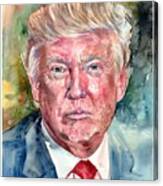 President Donald Trump Portrait #3 Canvas Print