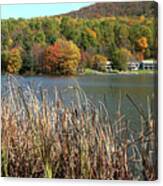 View Of Peaks Of Otter Lodge And Abbott Lake  In Autumn #3 Canvas Print
