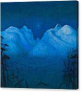 Winter Night In The Mountains #3 Canvas Print