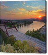 360 Bridge Austin Texas Summer Sunset 3 Canvas Print