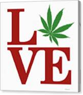 Marijuana Leaf Love Sign #37 Canvas Print