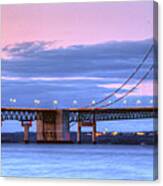 Mackinac Bridge In Evening Canvas Print