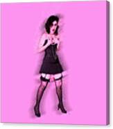 Showgirl In Lingerie And Stockings  #4 Canvas Print