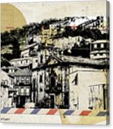 Stylish Retro Postcard Of Porto  #3 Canvas Print