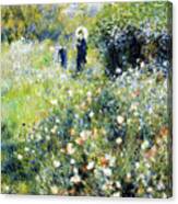 Woman With A Parasol In A Garden Painting By Pierre Auguste Renoir