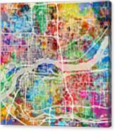 Quad Cities Street Map #5 Canvas Print