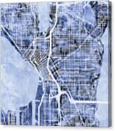 Seattle Washington Street Map #5 Canvas Print