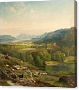 Shepherdess Watching Her Flock #6 Canvas Print