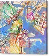 Boston Massachusetts Street Map #6 Canvas Print