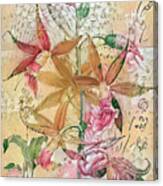Shabby Chic Botanical Flowers #6 Canvas Print