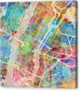 New York City Street Map Canvas Print