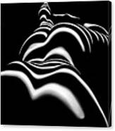 8903-slg Zebra Woman Shoulders And Back Sensual Nude Abstract Black White Stripe By Chris Maher Canvas Print