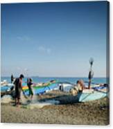 Traditional Fishing Boats On Dili Beach In East Timor Leste #9 Canvas Print