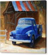 A Blue Chevrolet Canvas Print