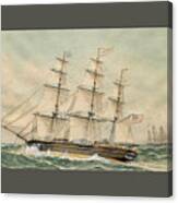 A Clipper Ship Entering New York Canvas Print