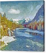 A Colorado Rocky Mountain Stream In Winter Canvas Print