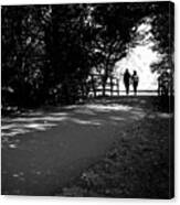 A Couple In The Park - Stratford Upon Avon, England - Black And White Street Photography Canvas Print