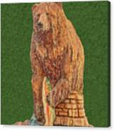 A Creative Soul Carved This Bear Out Of A Dead Tree In Florence, Colorado. Canvas Print