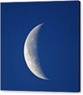 A Daytime Moon At X50 Optical Zoom Canvas Print