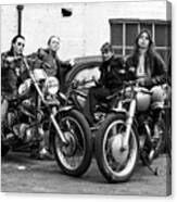 A Group Of Women Associated With The Hells Angels, 1973. Canvas Print