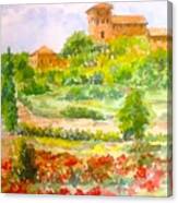 A Hillside Near San Gimignano Canvas Print
