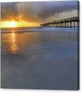 A Jacksonville Beach Sunrise - Florida - Ocean - Pier Canvas Print