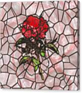 A Rose On Stained Glass Canvas Print