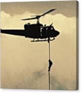 A #usmc #marine Conducts A Fast Rope Canvas Print