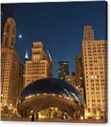 A View From Millenium Park At Night Canvas Print