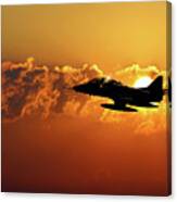 A4 Skyhawk Silhouette Canvas Print