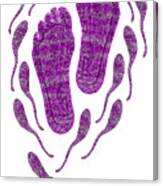 Aboriginal Footprints Purple Transparent Background Canvas Print