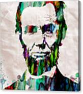 Abraham Lincoln Art Watercolor Canvas Print