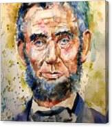 Abraham Lincoln Watercolor Canvas Print