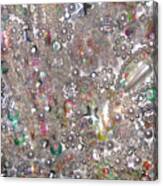 Abstract Beadwork Mosaic With Rhinestones And Pearl Beads Canvas Print