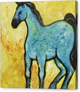 Abstract Blue Horse Canvas Print