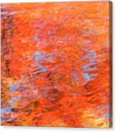 Colors Reflecting In A Pond Becomes A Wash Of Color. Canvas Print