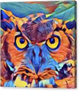 Abstract Great Horned Owl Canvas Print