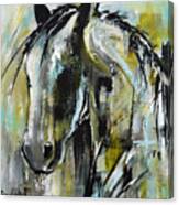 Abstract Green Horse Canvas Print