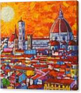 Abstract Sunset Over Duomo In Florence Italy Canvas Print