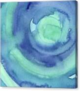 Abstract Watercolor Aqua Blues Canvas Print